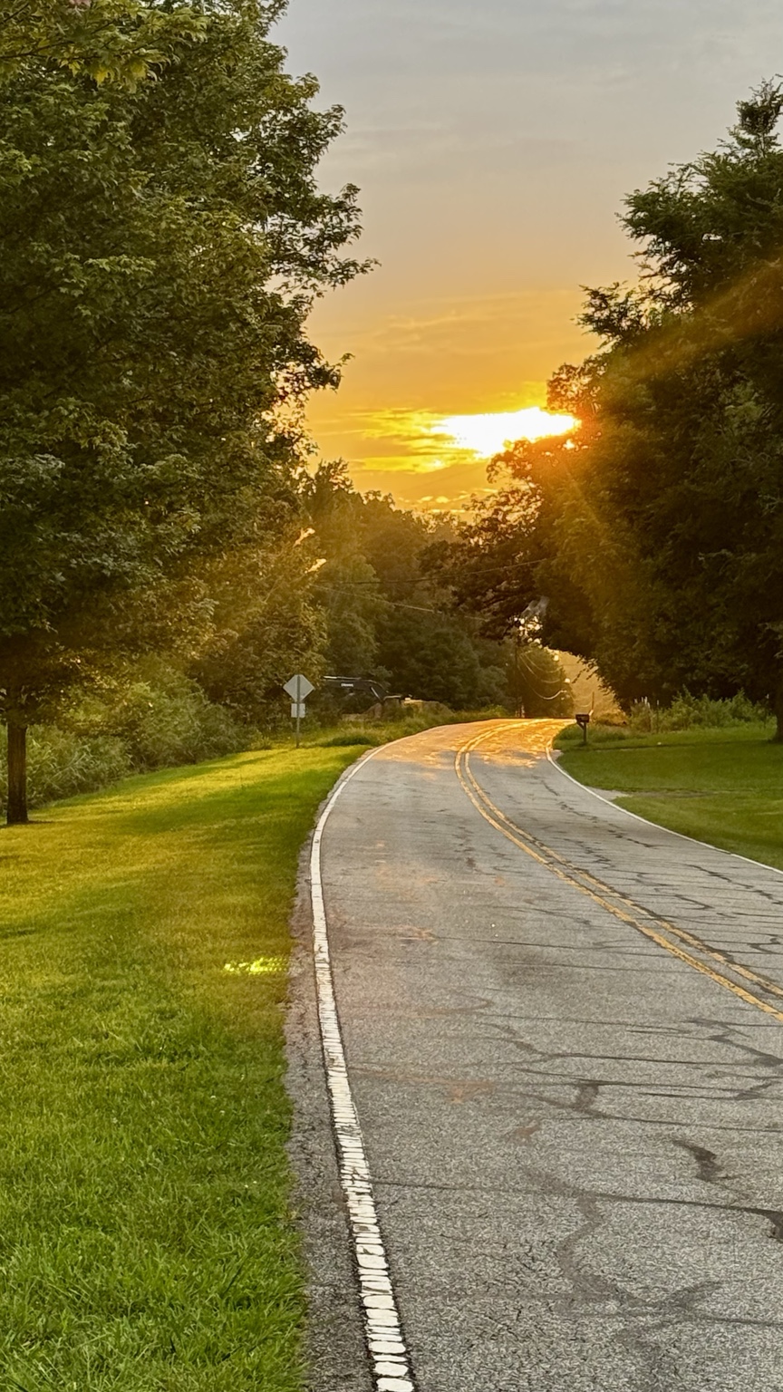 Golden sunset on a country road, Holy Forever song artwork